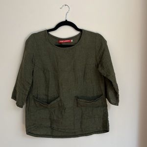 Pyne & Smith line artist blouse No.12 British racing green size XS